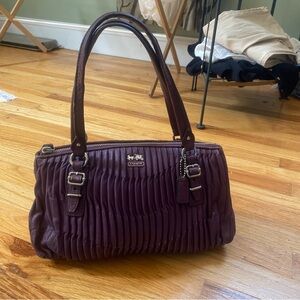 Coach Rich Purple Gathered Shoulder Bag